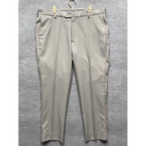 Peter Millar Pants Durham High Drape Performance Men 38x31 Beige Wicking Chino